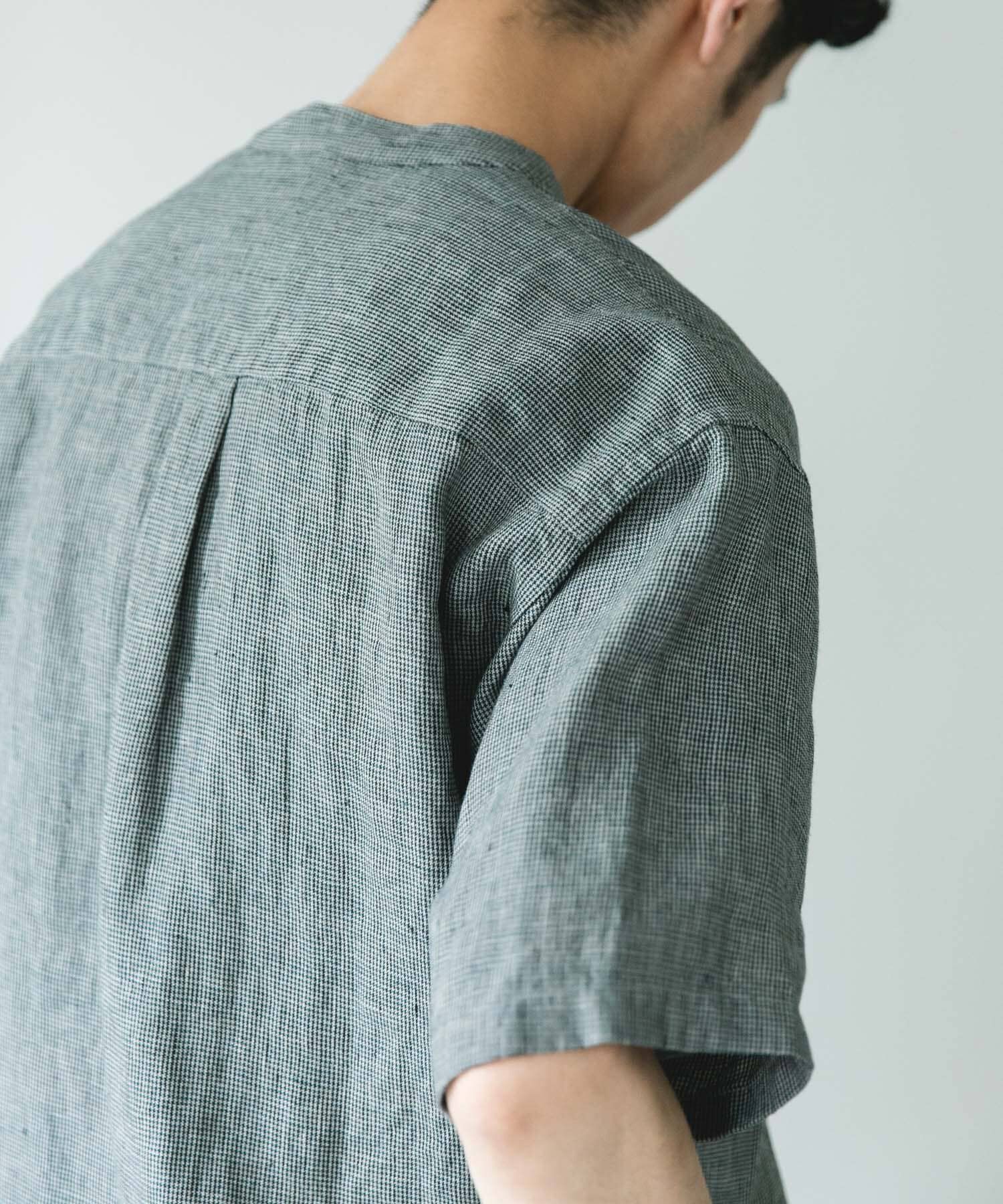 URBAN RESEARCH DOORS「シルケットリネン バンドカラーショートスリーブシャツ」|シャツ・ブラウス|