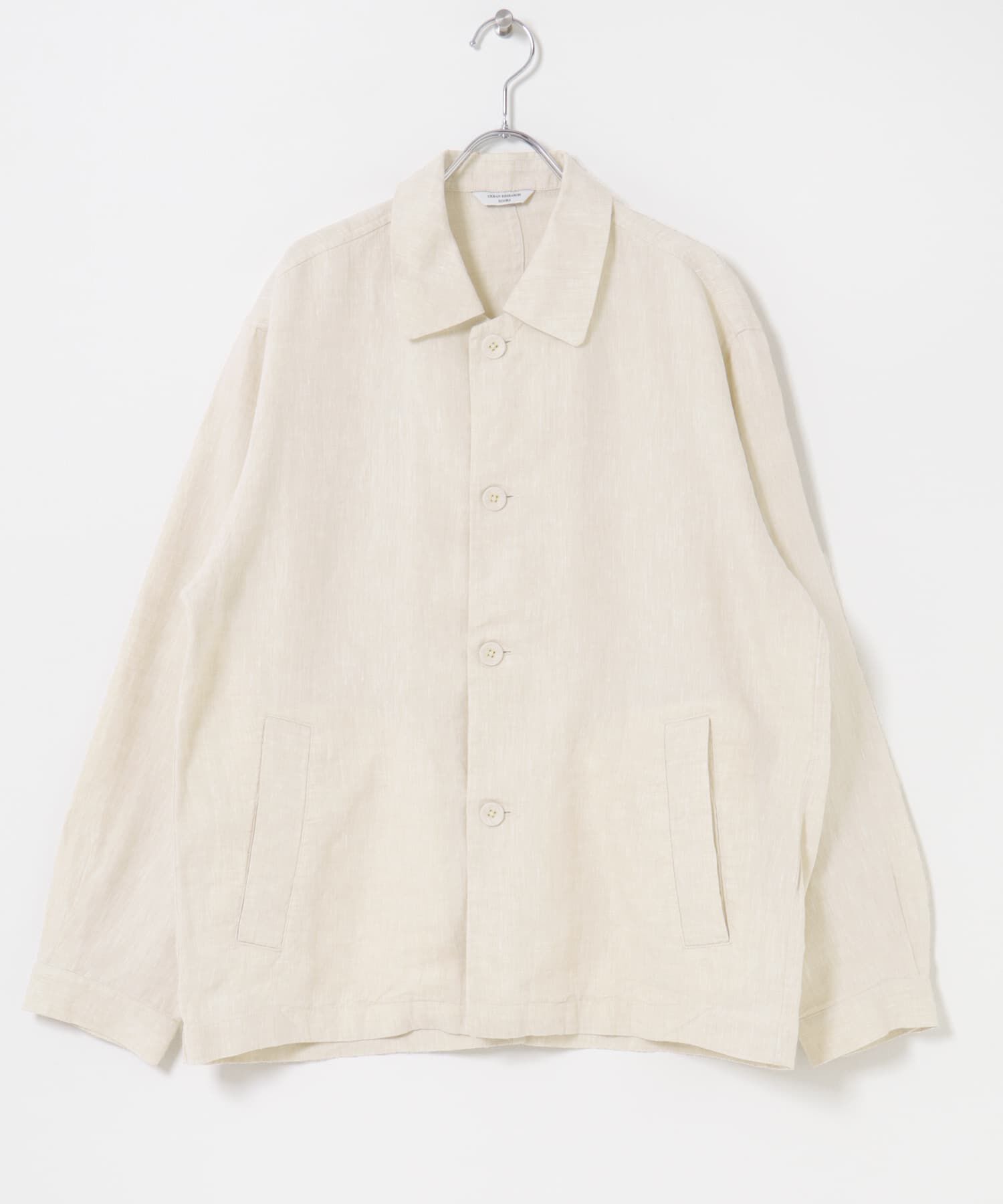 URBAN RESEARCH DOORS「シルケットリネン シャツジャケット」|ノーカラーコート|