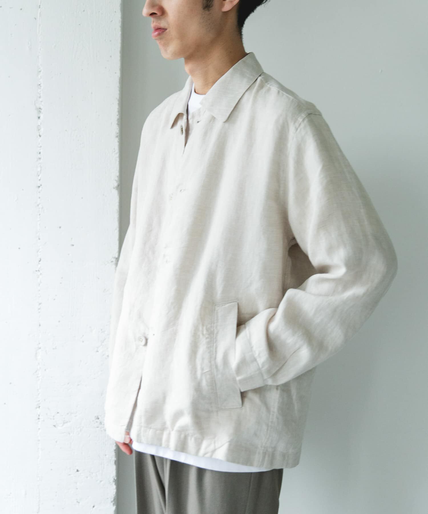 URBAN RESEARCH DOORS「シルケットリネン シャツジャケット」|ノーカラーコート|