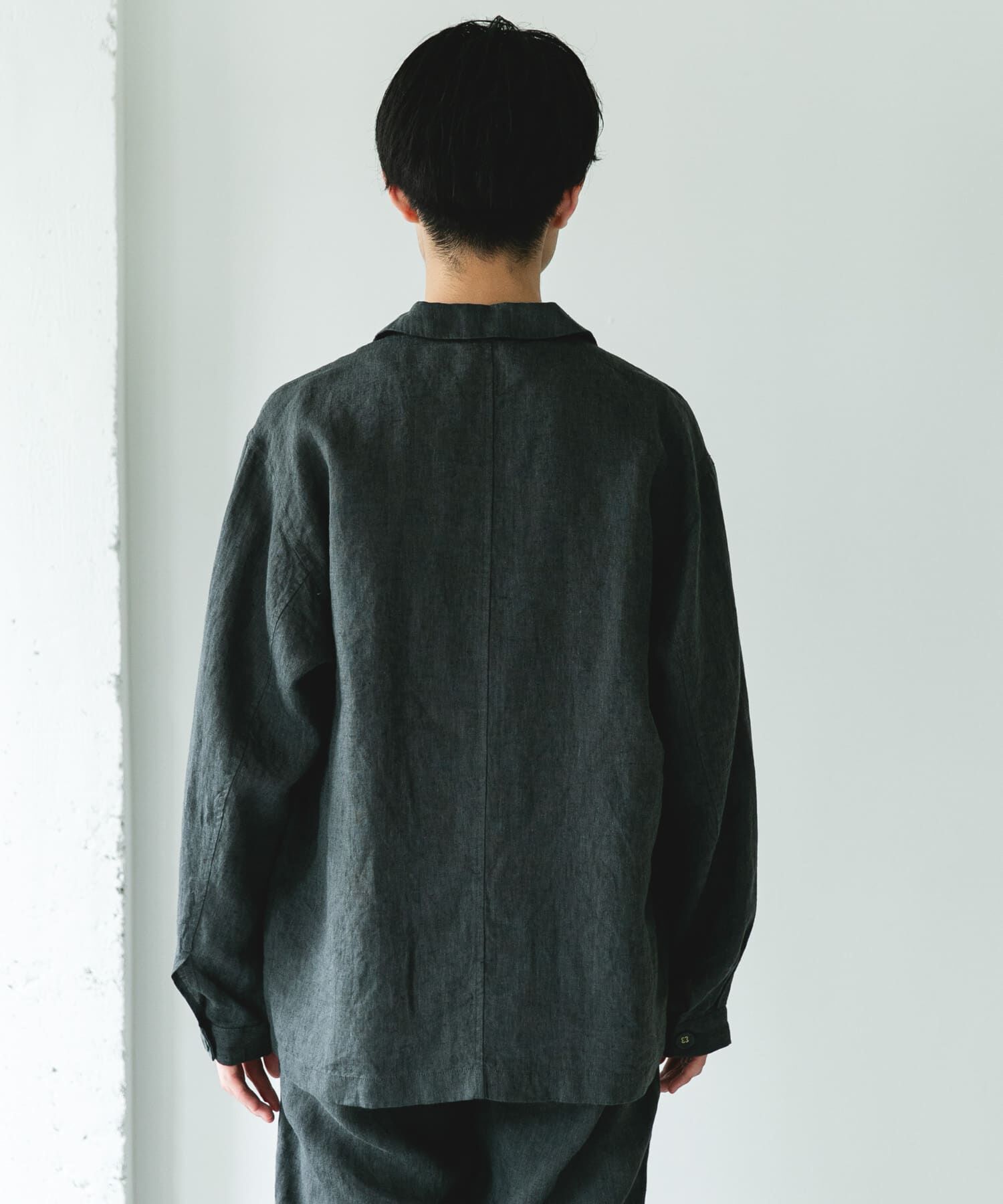 URBAN RESEARCH DOORS「シルケットリネン シャツジャケット」|ノーカラーコート|