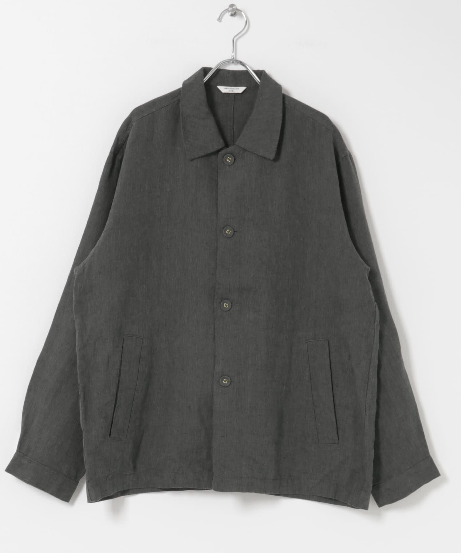 URBAN RESEARCH DOORS「シルケットリネン シャツジャケット」|ノーカラーコート|