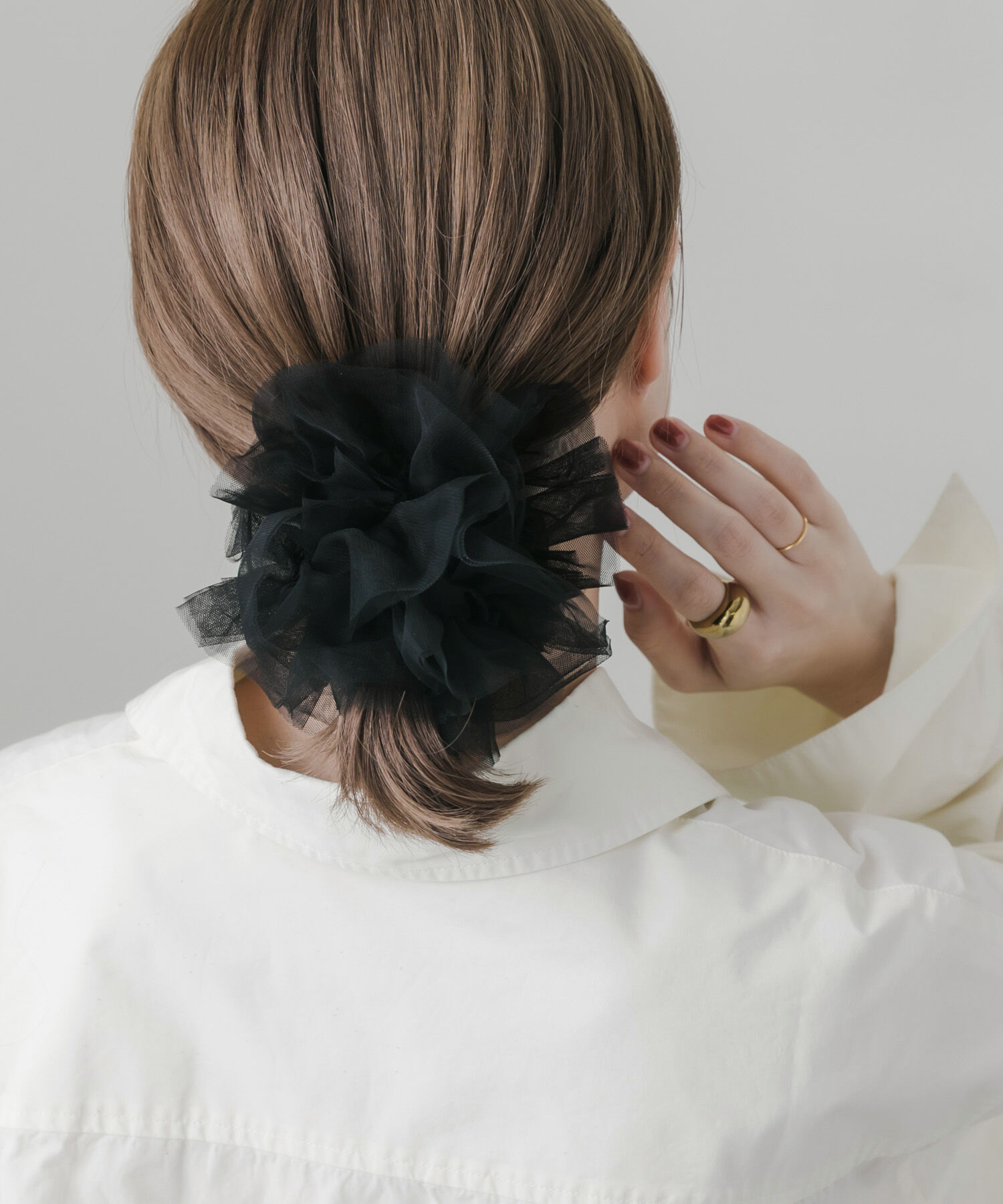 SMELLY「シアーフリルボリュームシュシュ」|ヘアゴム・シュシュ|