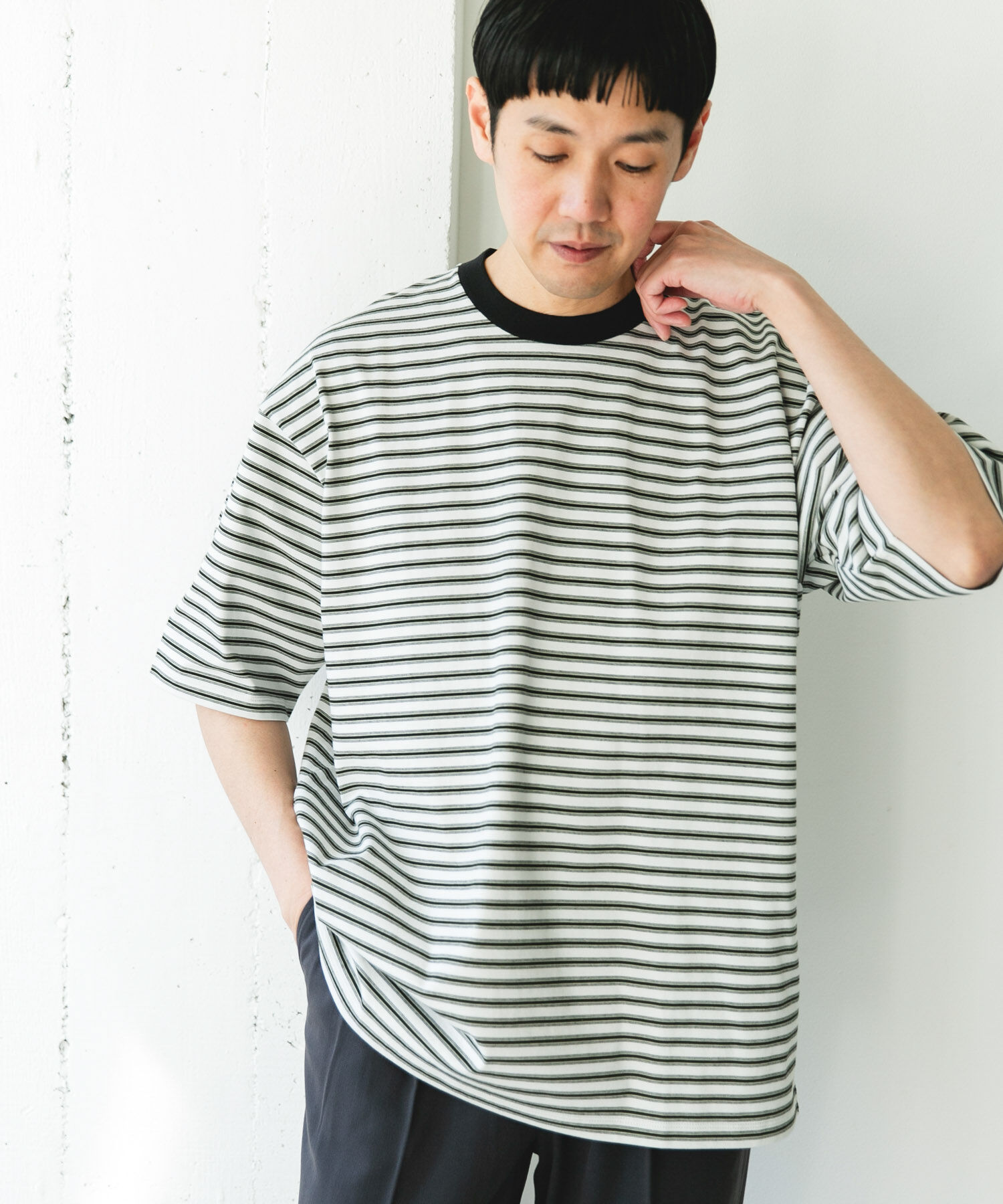 URBAN RESEARCH DOORS「プレーティングマルチボーダーTシャツ」|Tシャツ・カットソー|