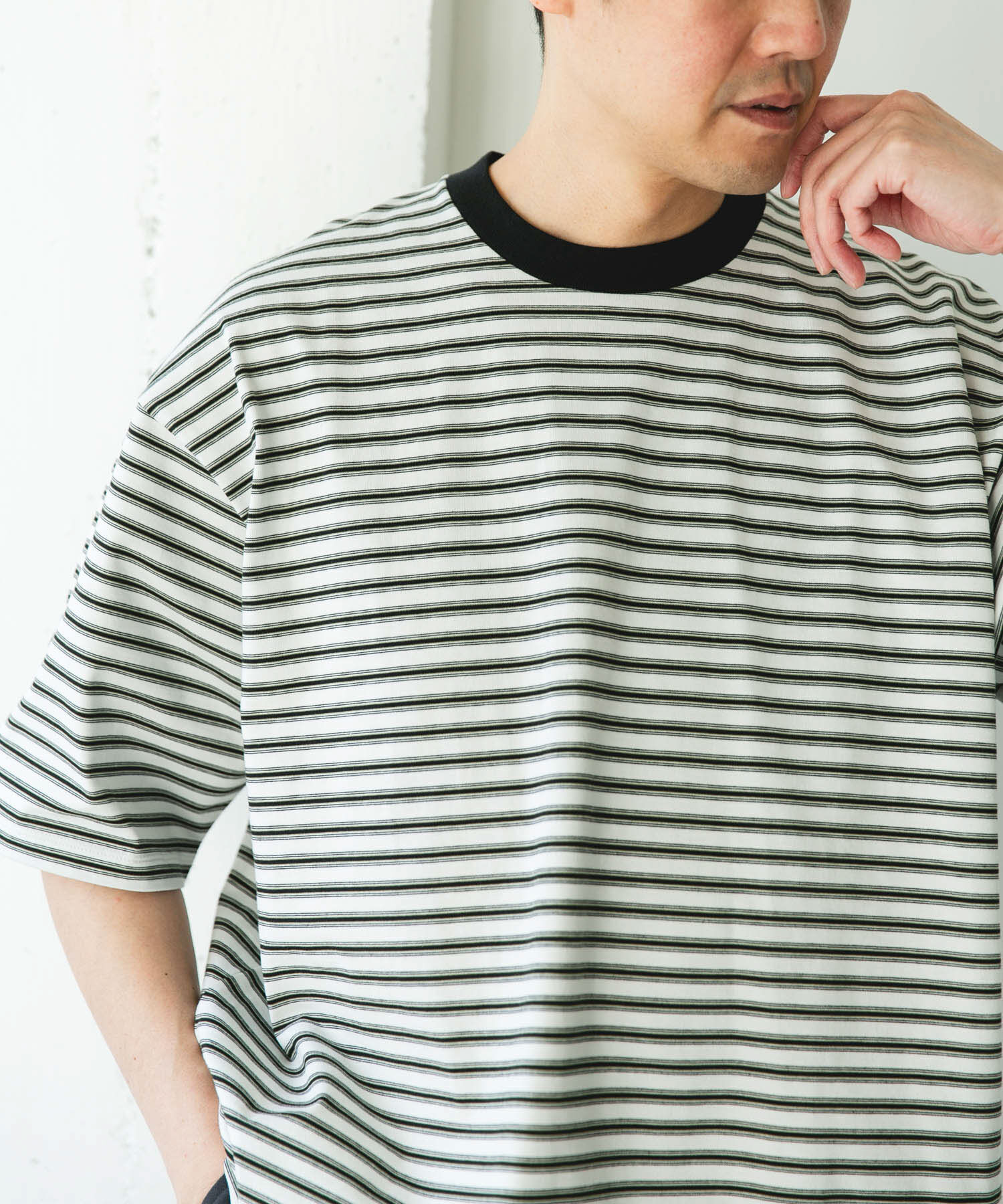 URBAN RESEARCH DOORS「プレーティングマルチボーダーTシャツ」|Tシャツ・カットソー|