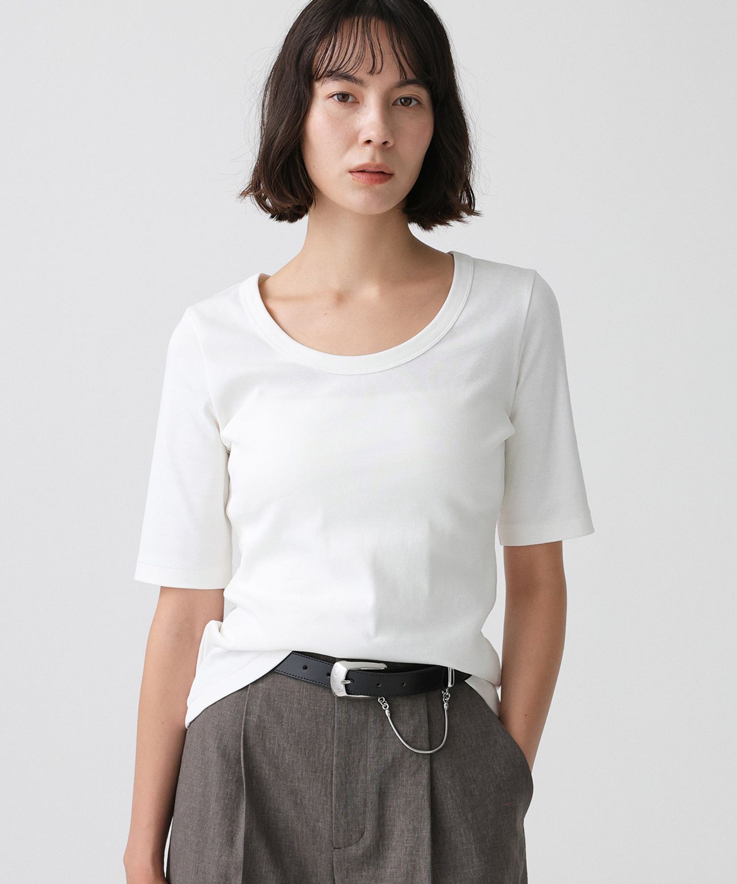 BABYLONE「フライスT」|Tシャツ・カットソー|ﾎﾜｲﾄ