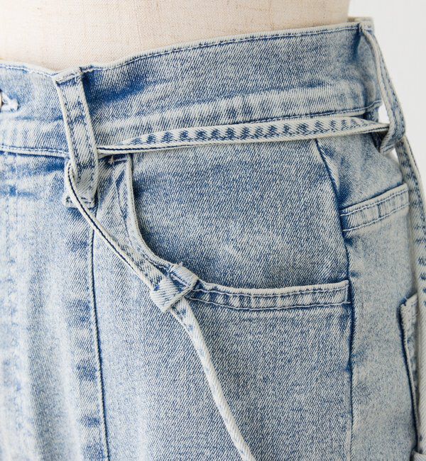  「【SMサイズ展開あり】サイドスリットリボン美脚デニムパンツ」|その他|