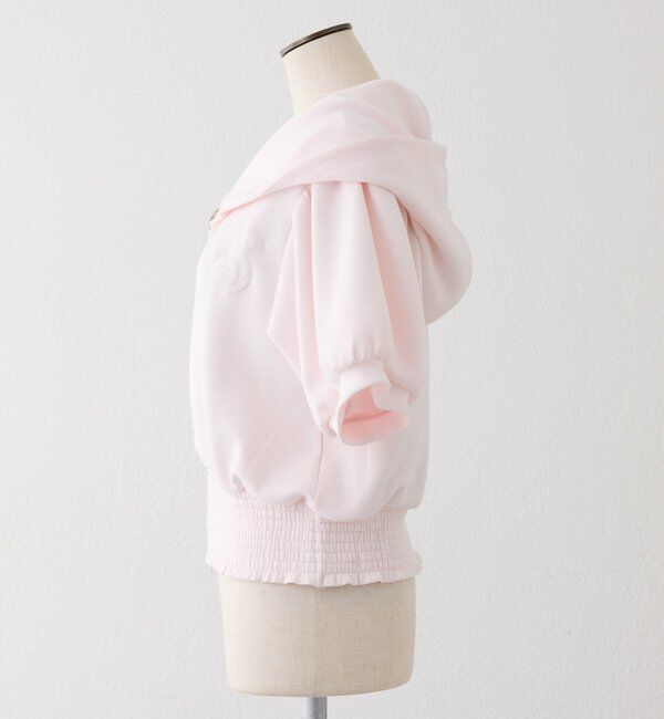  「【セットアップ可能】レースロゴ刺繍半袖ラメパーカー」|プルオーバー|