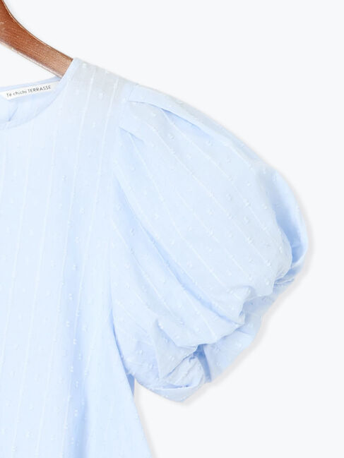 Te chichi TERRASSE「ストライプドットジャカードパフ袖ブラウス」|シャツ・ブラウス|