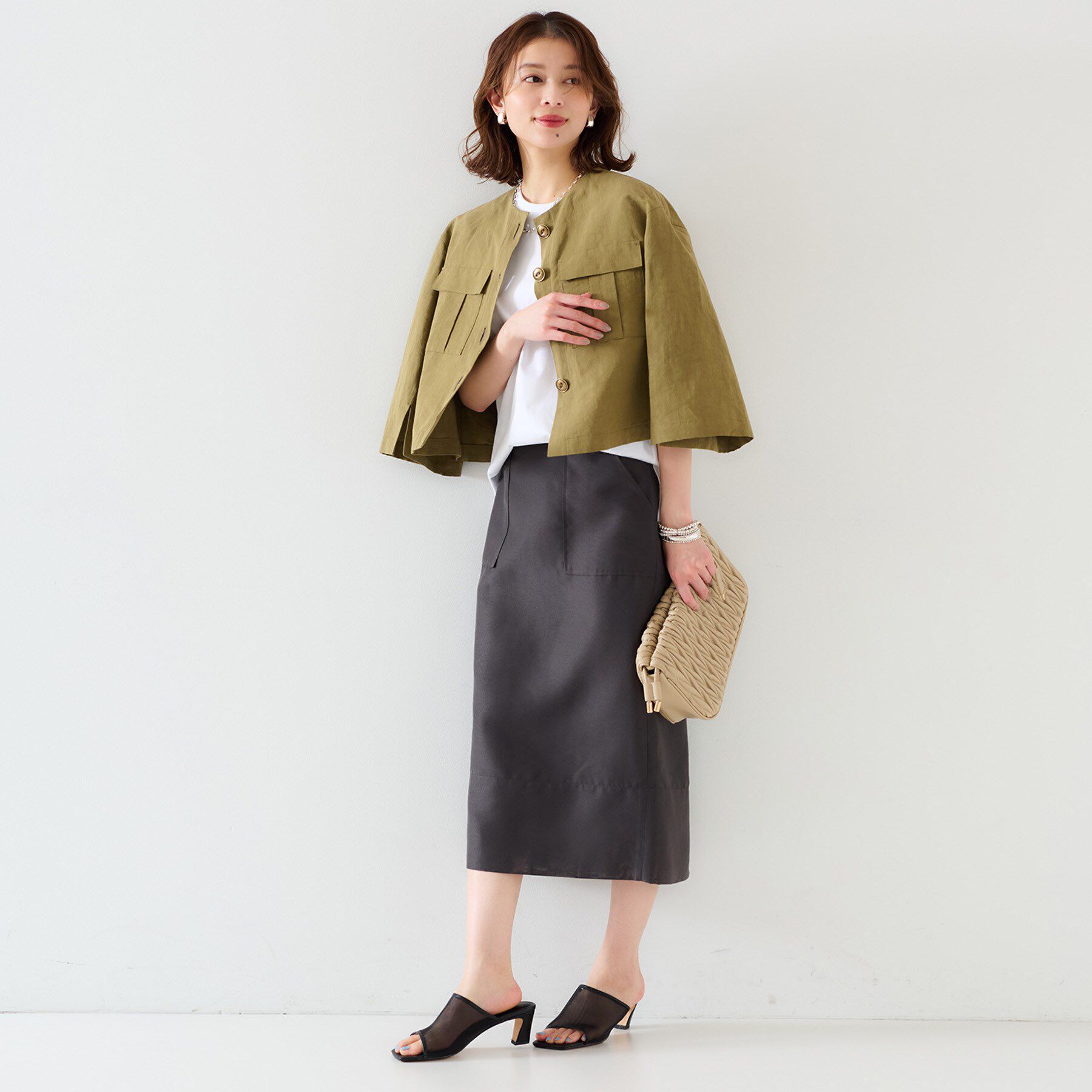 UNTITLED「【セットアップ可能】オーガンジー ペンシルスカート」|スカート|