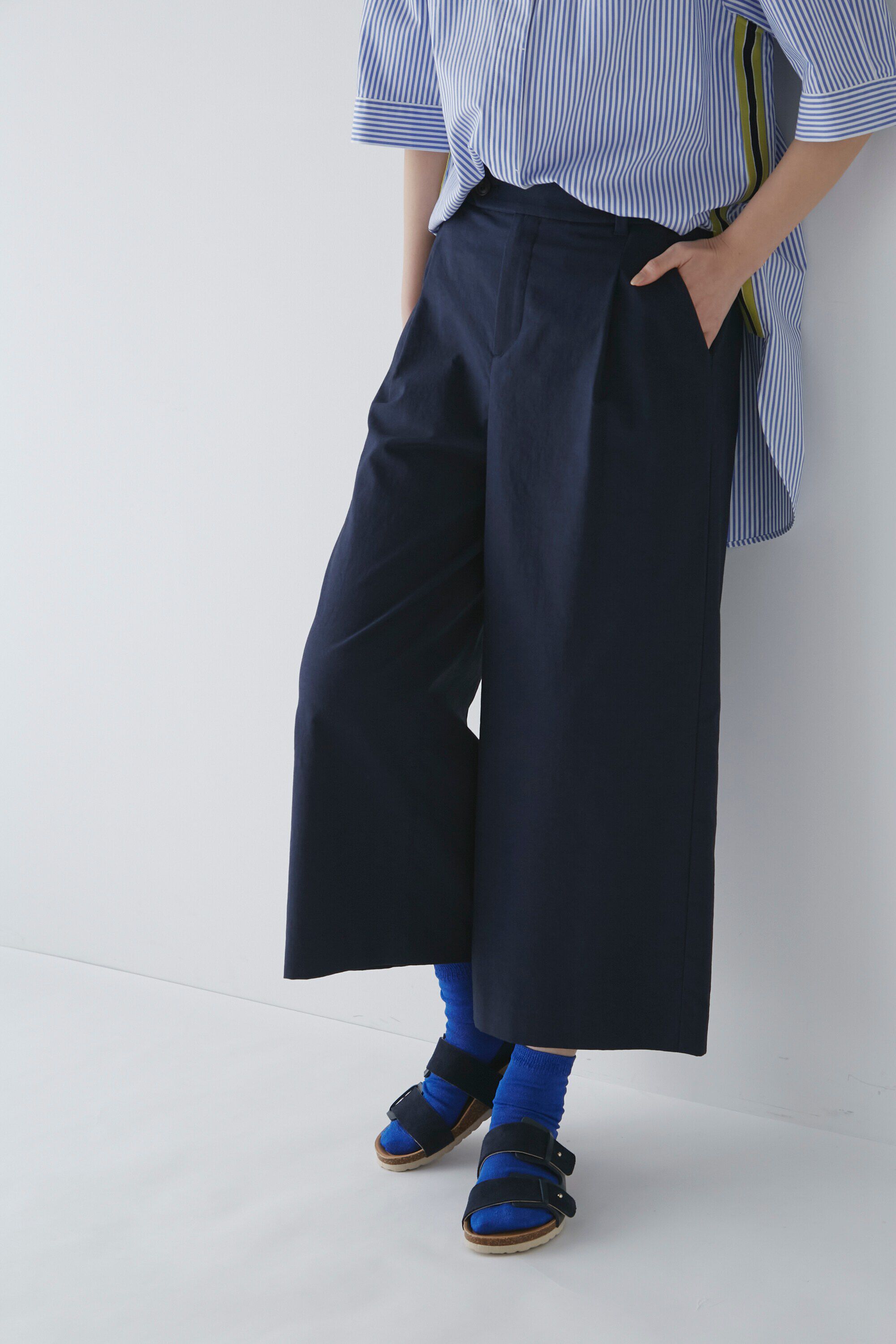  「◆クールマックス綿麻オックスパンツ」|その他|ネイビー