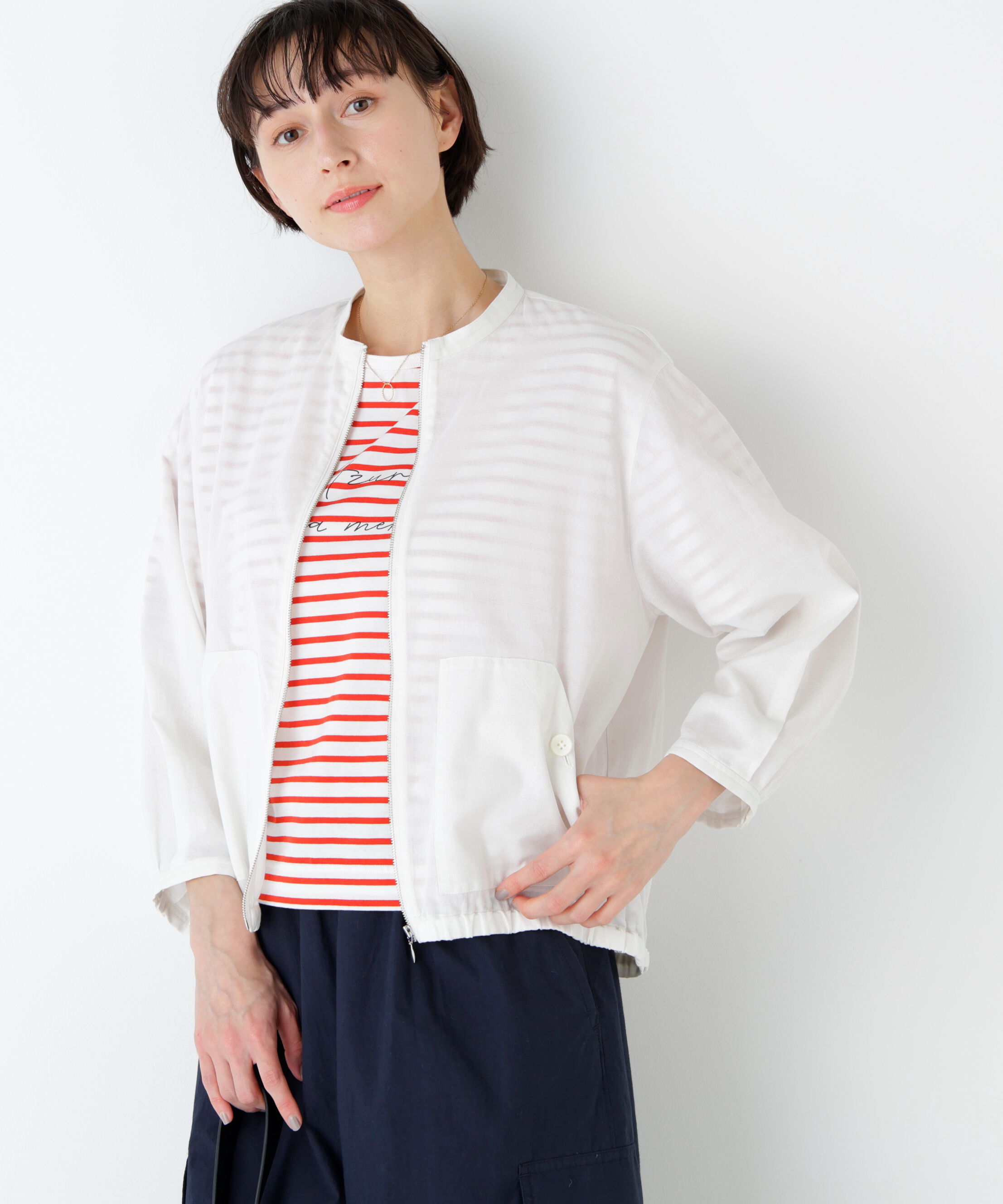  「パナマブルゾン」|ブルゾン・スタジャン|ホワイト