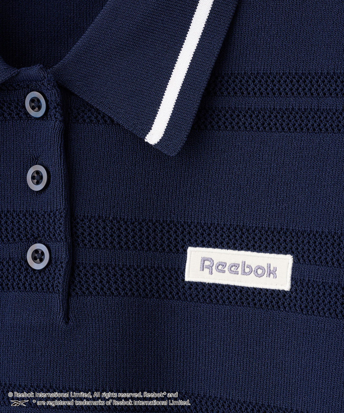 COCO DEAL「《COCO DEAL/Reebok》メッシュボーダーポロニット」|ポロシャツ|