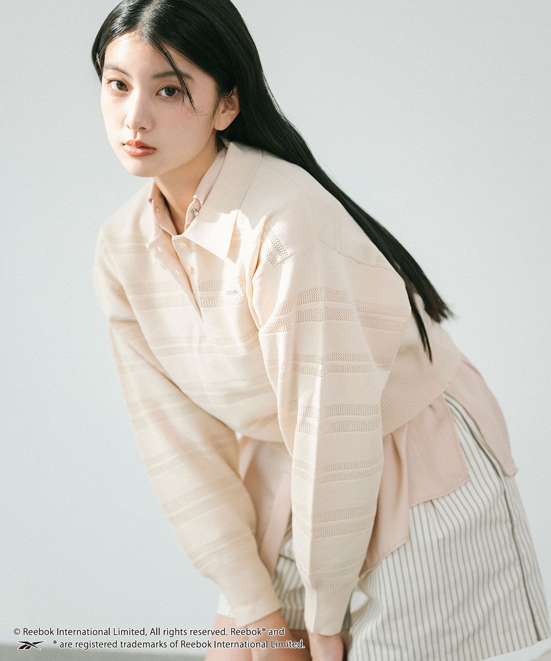 COCO DEAL「《COCO DEAL/Reebok》メッシュボーダーポロニット」|ポロシャツ|