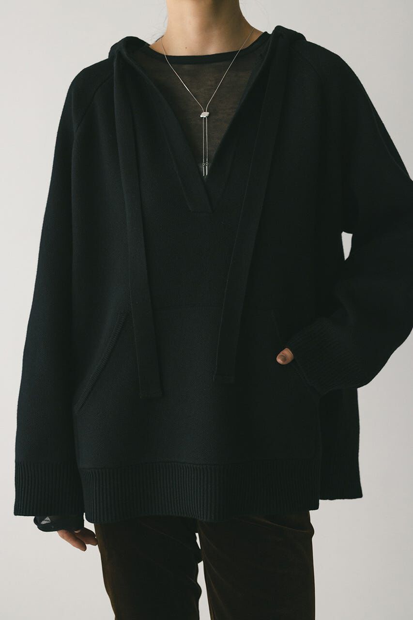 STYLEMIXER「ルーズニットフーディー」|ニット・セーター|BLK