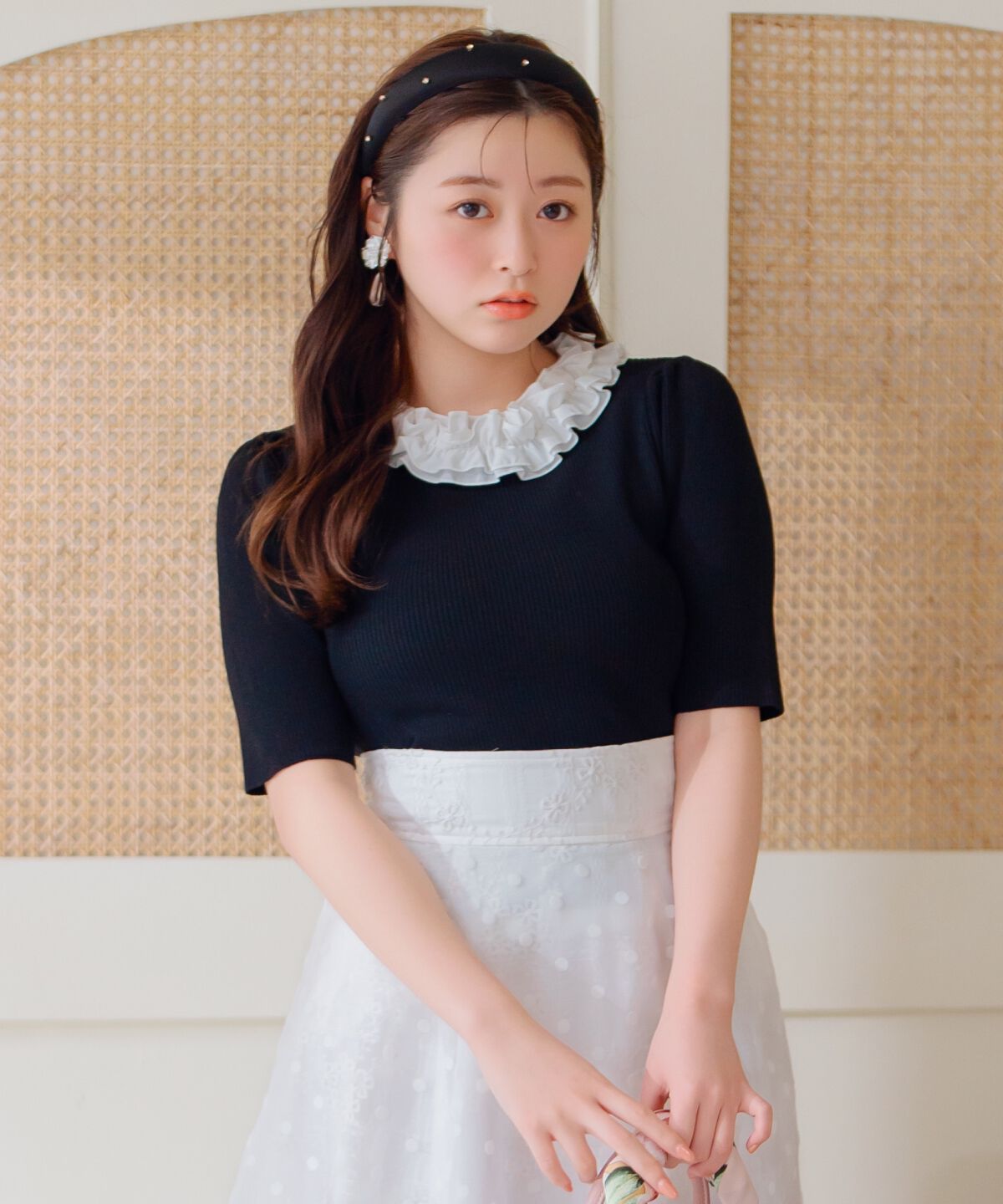 WILLSELECTION「フリル襟リブニット」|ニット・セーター|