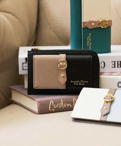 Samantha Thavasa Petit Choice「バイカラーフロントベルト フラグメントケース」|コインケース|ブラック