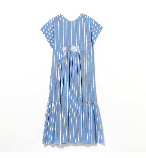 Demi-Luxe BEAMS 「【別注】ne Quittez pas / ボイル ストライプ フレンチスリーブ ワンピース」|ワンピース|