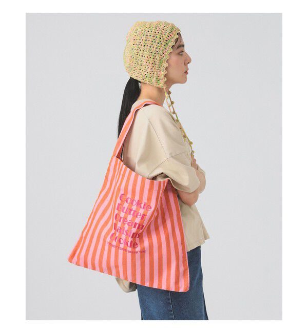 Ray BEAMS 「【別注】beej / 刺繍 ストライプ トート バッグ」|トートバッグ|ORANGE