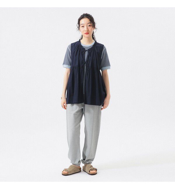 BEAMSBOY「コットン ギャザー ノースリーブ」|シャツ・ブラウス|
