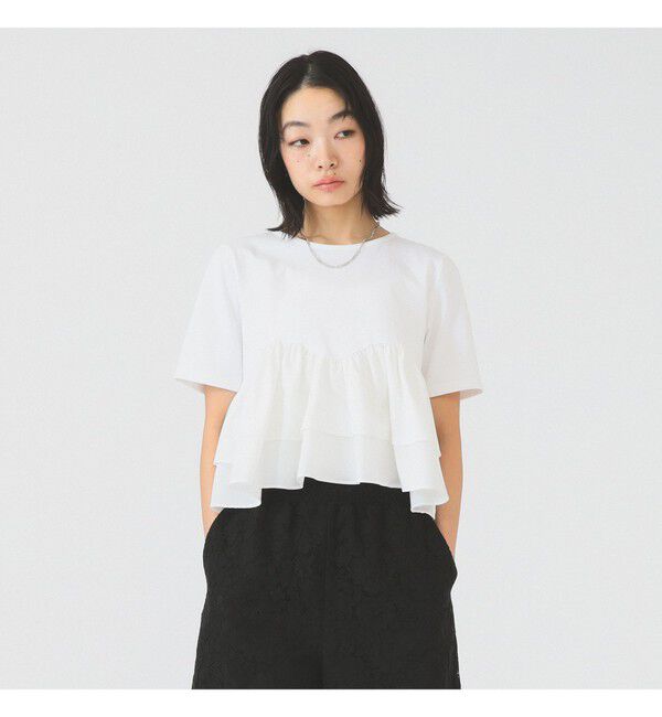 Ray BEAMS 「ティアード キリカエ Tシャツ」|Tシャツ・カットソー|WHITE