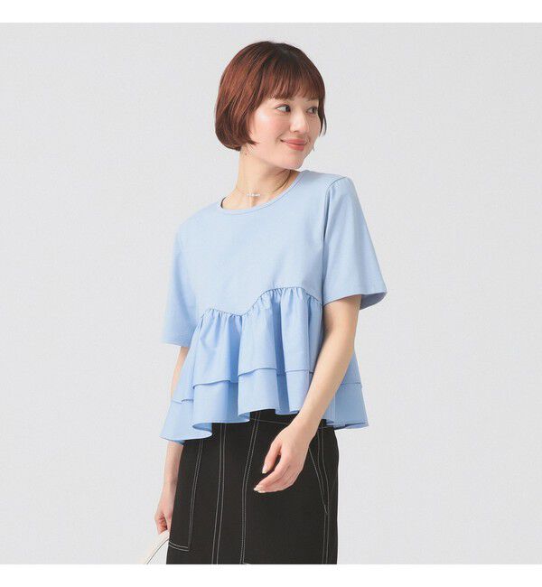 Ray BEAMS 「ティアード キリカエ Tシャツ」|Tシャツ・カットソー|BLUE