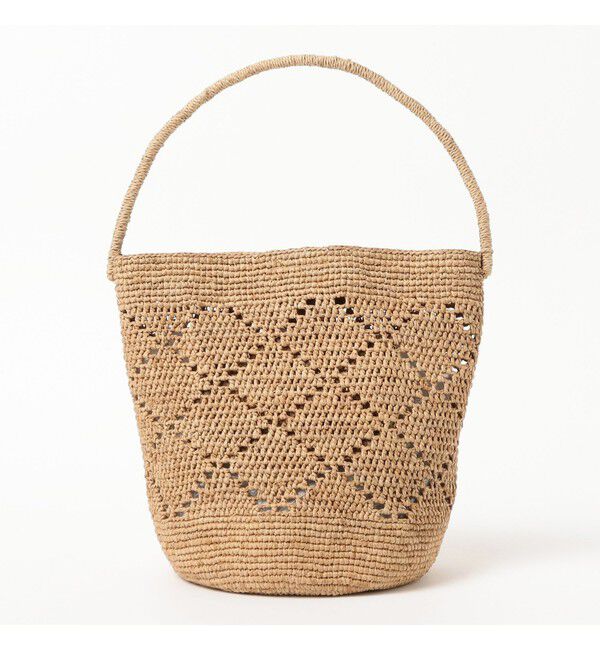 Demi-Luxe BEAMS 「MIORA / ラフィア 編み柄 バケツバッグ」|トートバッグ|