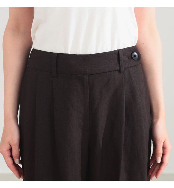 Demi-Luxe BEAMS 「シンプル リネン ワイドパンツ .M」|チノ|