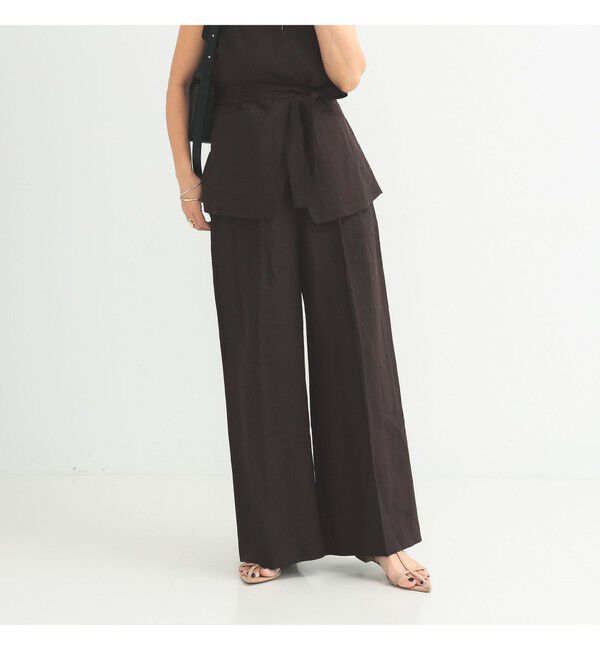 Demi-Luxe BEAMS 「シンプル リネン ワイドパンツ .M」|チノ|