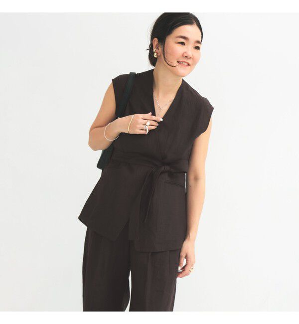 Demi-Luxe BEAMS 「リネン ラップ ジレ ブラウス .M」|シャツ・ブラウス|