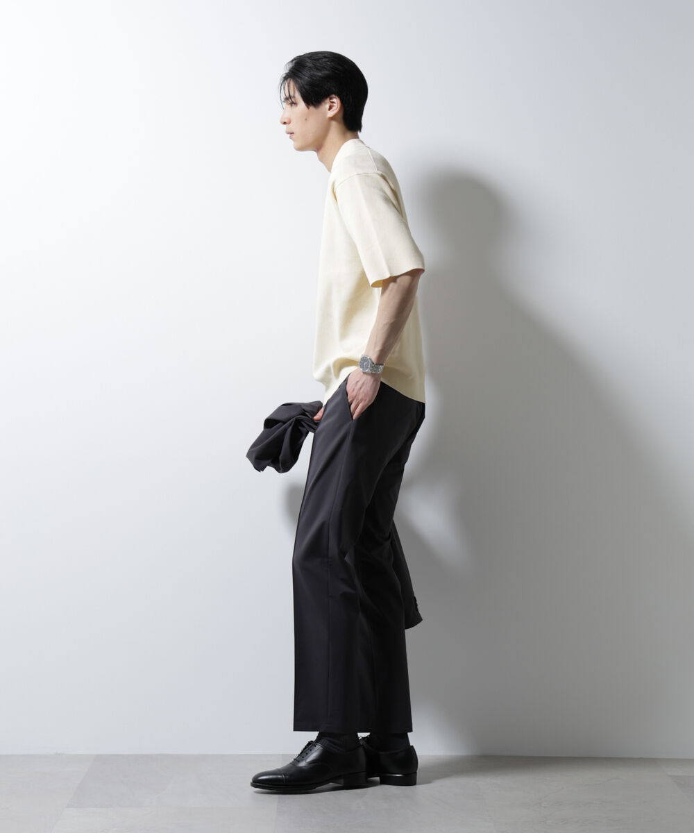 nano･universe「14ゲージミラノリブニット ジャケT型 半袖(手洗い可能)」|ニット・セーター|