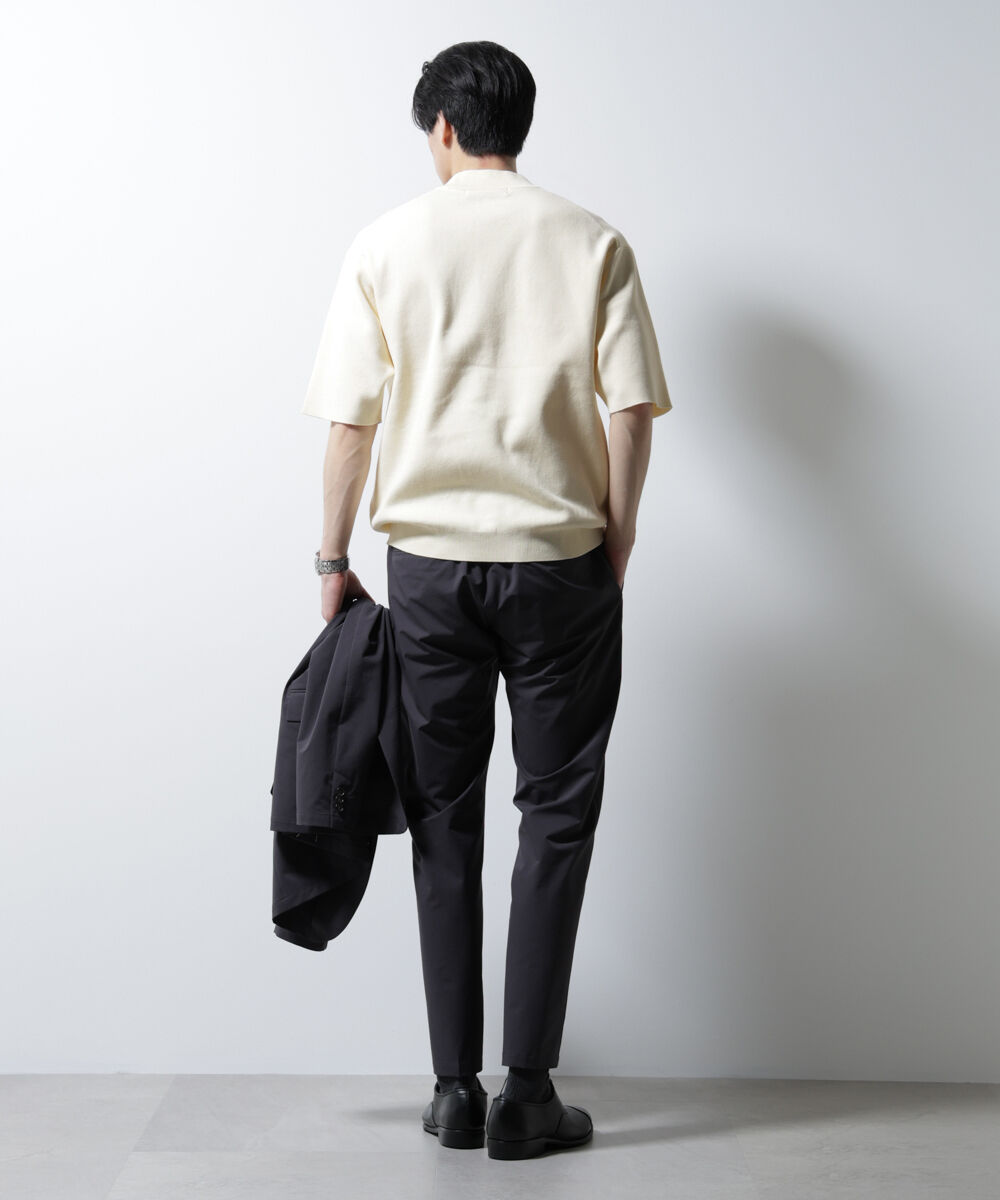 nano･universe「14ゲージミラノリブニット ジャケT型 半袖(手洗い可能)」|ニット・セーター|