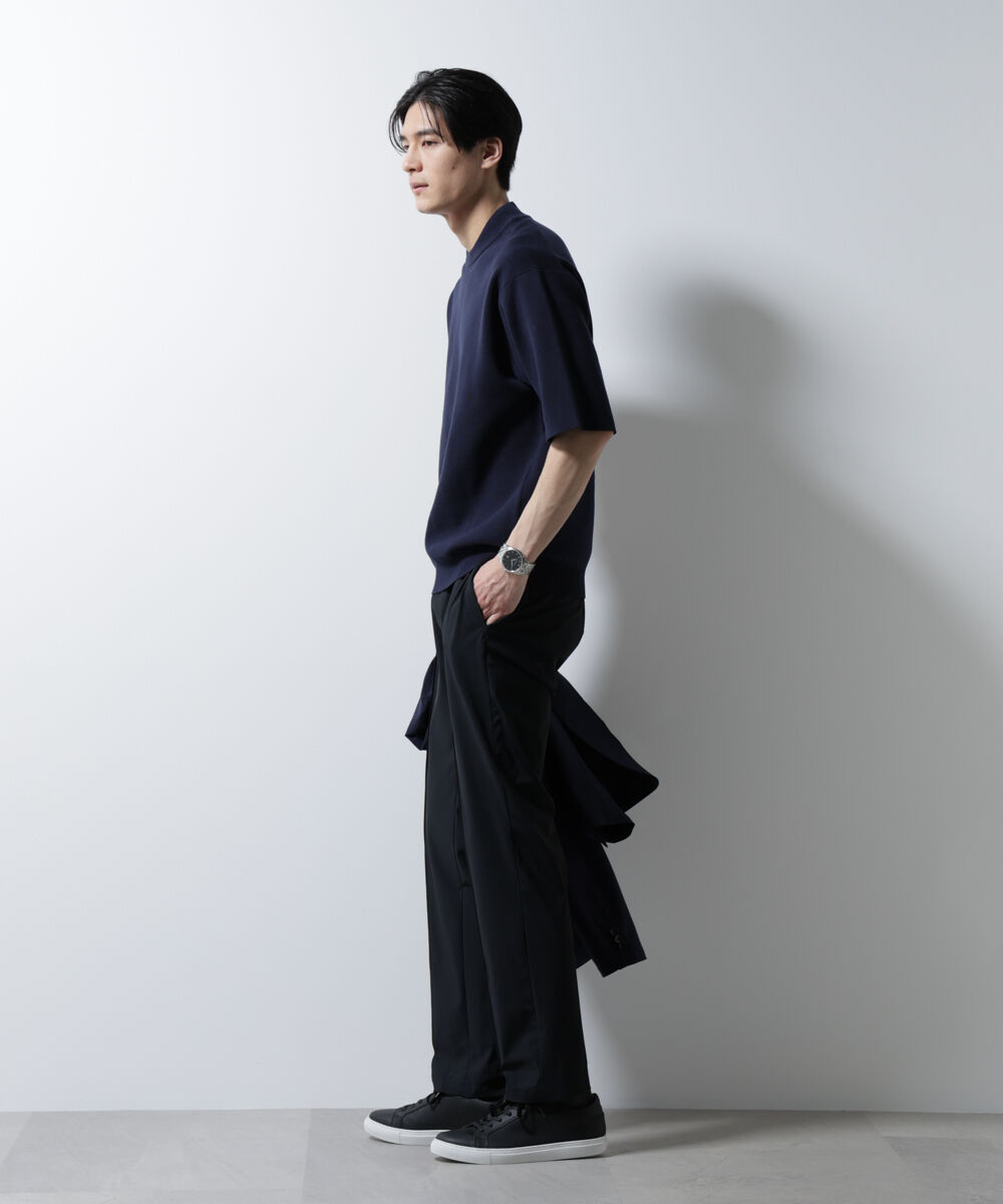 nano･universe「14ゲージミラノリブニット ジャケT型 半袖(手洗い可能)」|ニット・セーター|