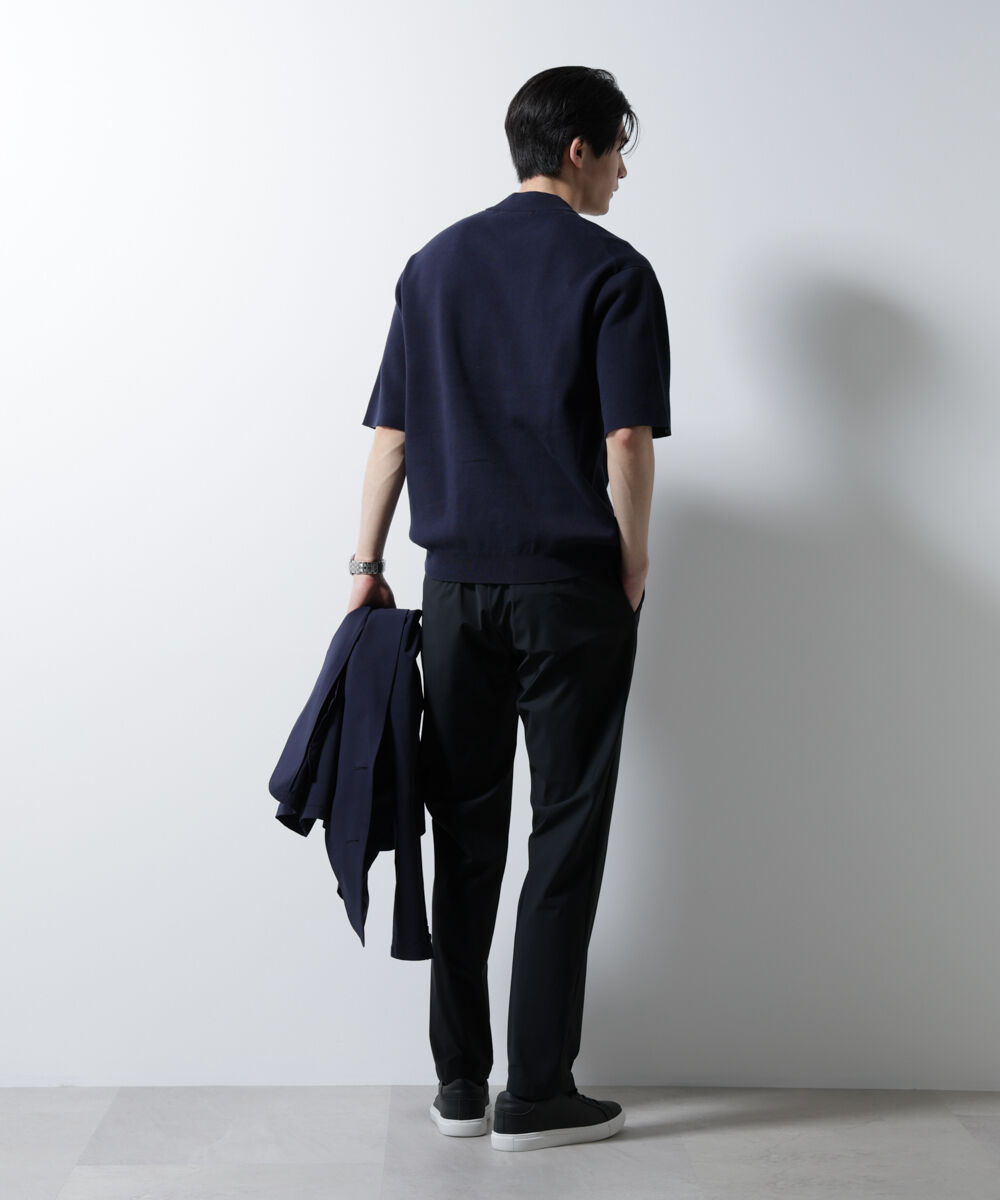 nano･universe「14ゲージミラノリブニット ジャケT型 半袖(手洗い可能)」|ニット・セーター|