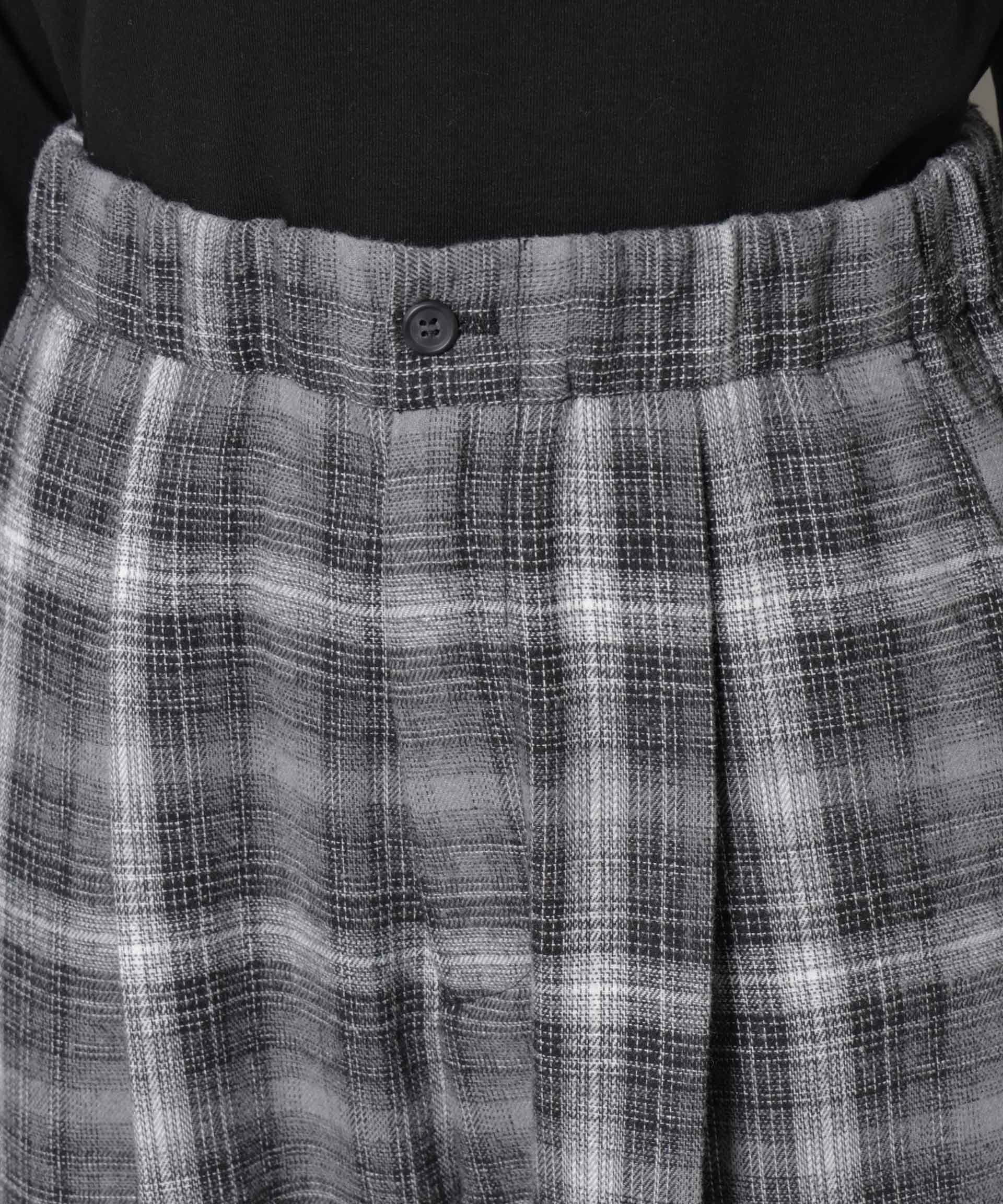 nano･universe「オンブレーチェックタックパンツ(セットアップ可)」|チノ|