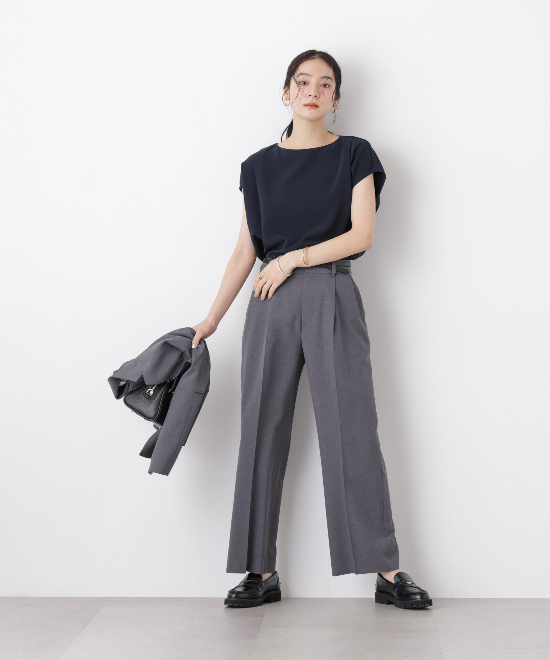 nano･universe「DressT/ボートネックタックコクーンブラウス」|シャツ・ブラウス|