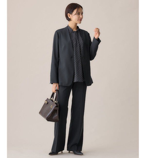 自由区「【洗える】ライトサテン ブラウス」|シャツ・ブラウス|