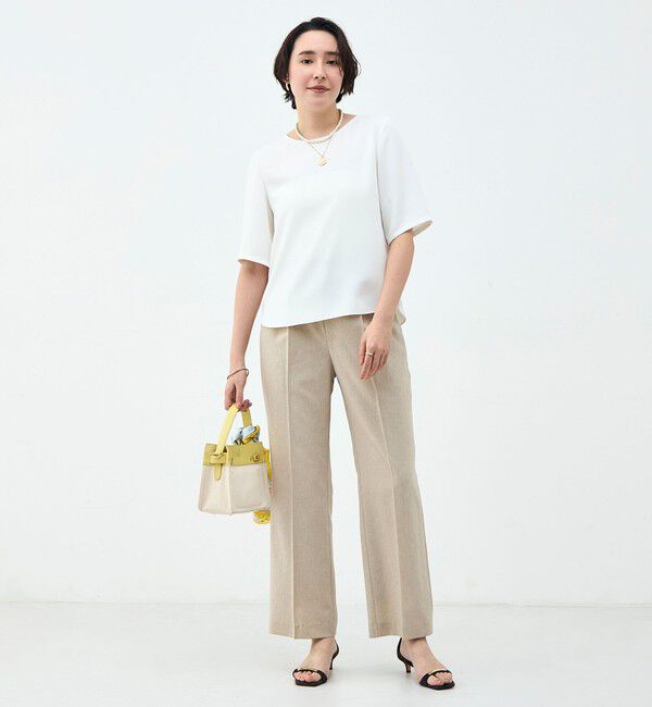 NOLLEY'S sophi「《セットアップ対応》ウォッシャブルブリーザブルシャンブレーセミワイドパンツ」|その他|