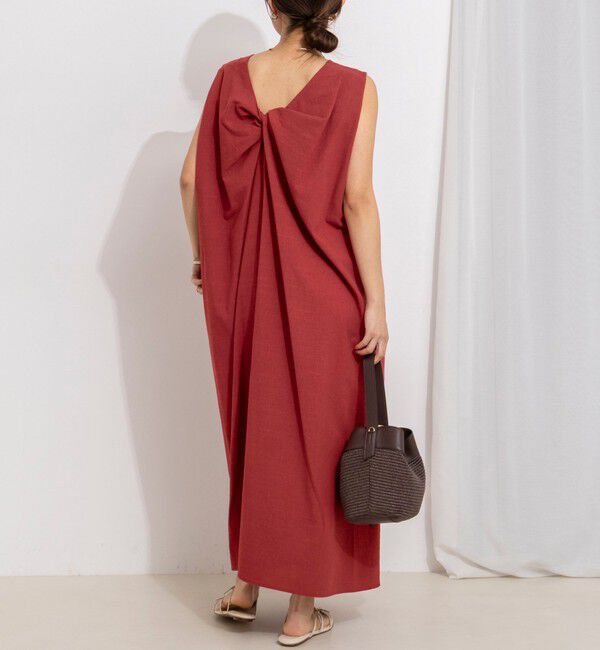 NOLLEY'S「【WEB限定】ウォッシャブルバックツイストドレス」|ワンピース|レッド