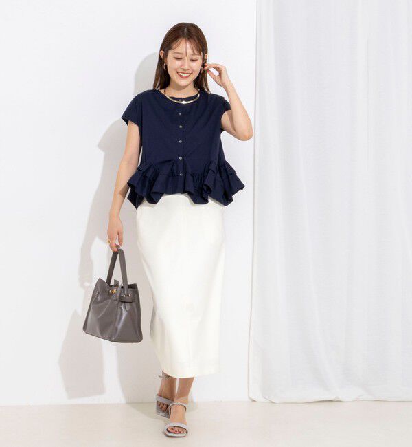 NOLLEY'S「ウオッシャブルペプラムフリル2WAY半袖ブラウス」|シャツ・ブラウス|