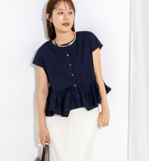 NOLLEY'S「ウオッシャブルペプラムフリル2WAY半袖ブラウス」|シャツ・ブラウス|