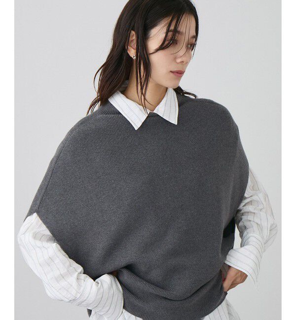 SALON adam et rope'「コットンシルクカシミヤ２WAYジレプルオーバー」|ニット・セーター|