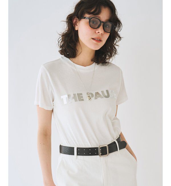 THE PAUSE「＜WEB限定＞【THE PAUSE】THE PAUSEメタリックTシャツ」|Tシャツ・カットソー|オフホワイト
