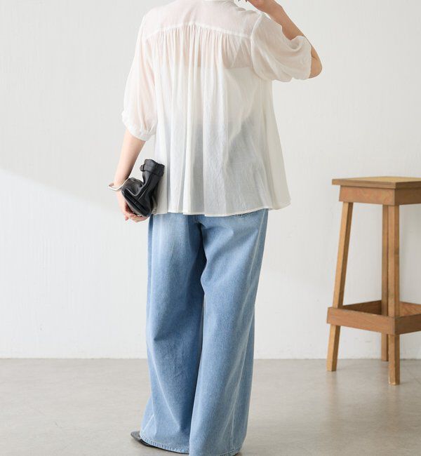  「強撚2WAYシアーボウタブラウス」|シャツ・ブラウス|