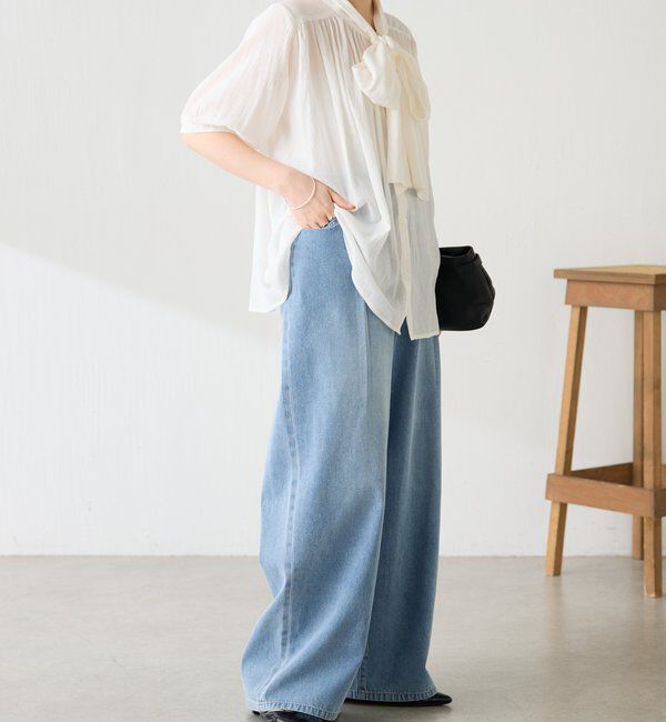  「強撚2WAYシアーボウタブラウス」|シャツ・ブラウス|