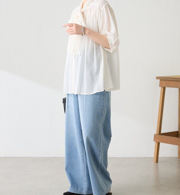  「強撚2WAYシアーボウタブラウス」|シャツ・ブラウス|