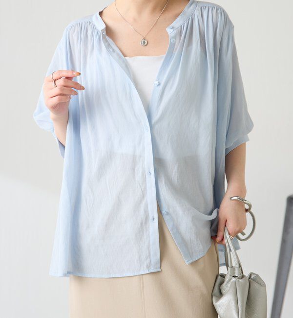  「強撚2WAYシアーボウタブラウス」|シャツ・ブラウス|