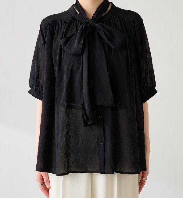  「強撚2WAYシアーボウタブラウス」|シャツ・ブラウス|