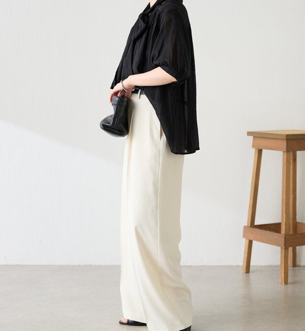  「強撚2WAYシアーボウタブラウス」|シャツ・ブラウス|