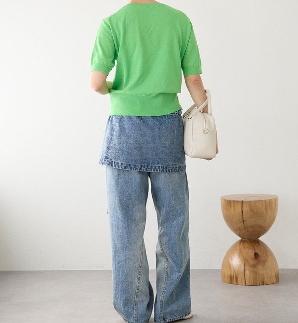  「予約【A・MONN(アモン)】HALF SLEEVE KNIT」|ニット・セーター|