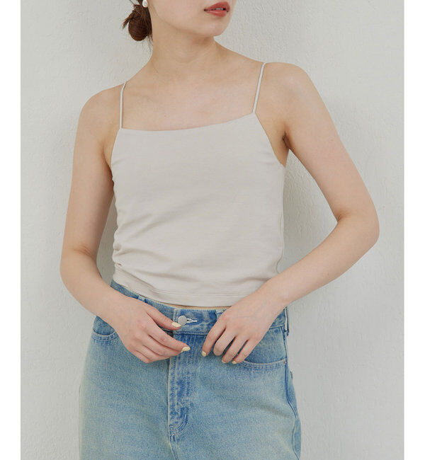  「【La nature linge】ショートベアキャミソール」|Tシャツ・カットソー|ライトグレー